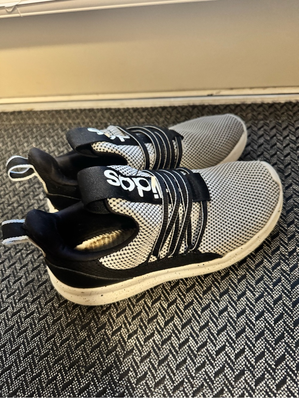 adidas Kids Black and Gray Slip-On Knit Sneakers